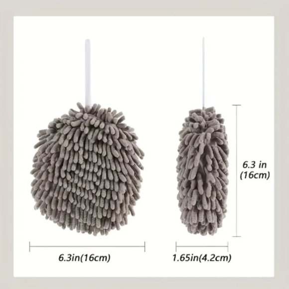 Luxurious Bath Shower Chenille Poof in Spa Blue - Picture 3 of 3